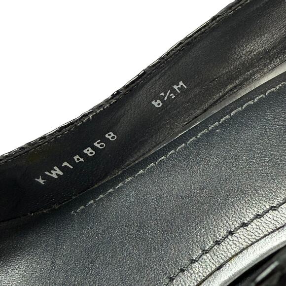 STUART WEITZMAN shiny black snakeskin leather platform heels - Picture 8 of 16